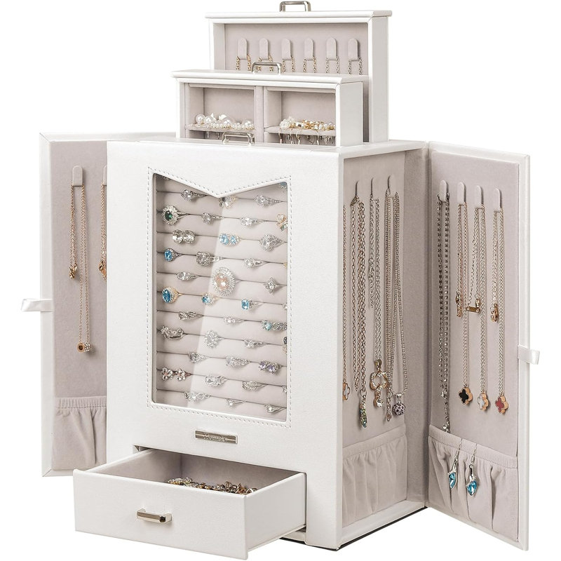 Organisateur de bijoux avec fenêtre transparente Homde