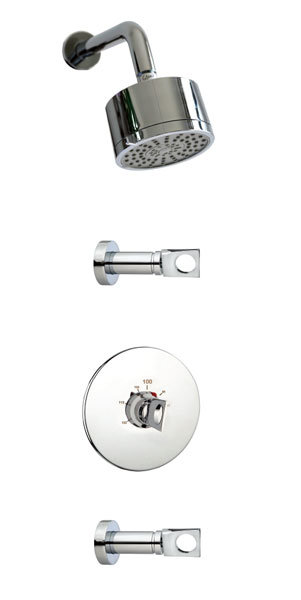 Fresh Thermostatic Complete Shower System, Polished Chrome