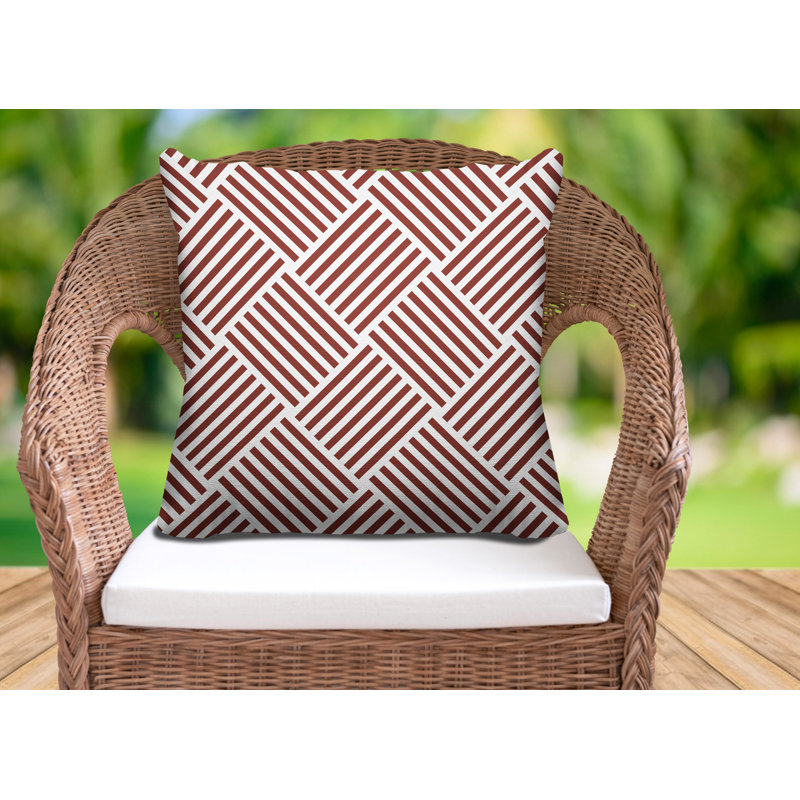 Langley Geometric Outdoor Reversible Throw Pillow, 19H" x 19W", Teracotta
