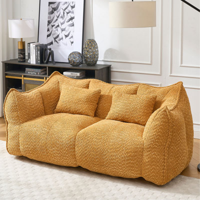 Fauteuil à billes doux avec noyau en mousse haute résilience pour deux personnes. Le confortable canapé inclinable carré est idéal pour les membres de la famille et les amis qui s'amusent à jouer, lire, regarder la télévision