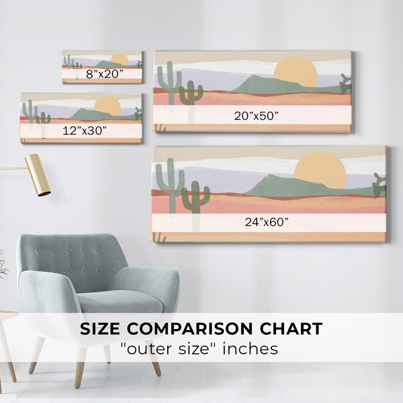 Plateau de cactus I sur toile, H 8 po x l 20 po x P 1,5 po
