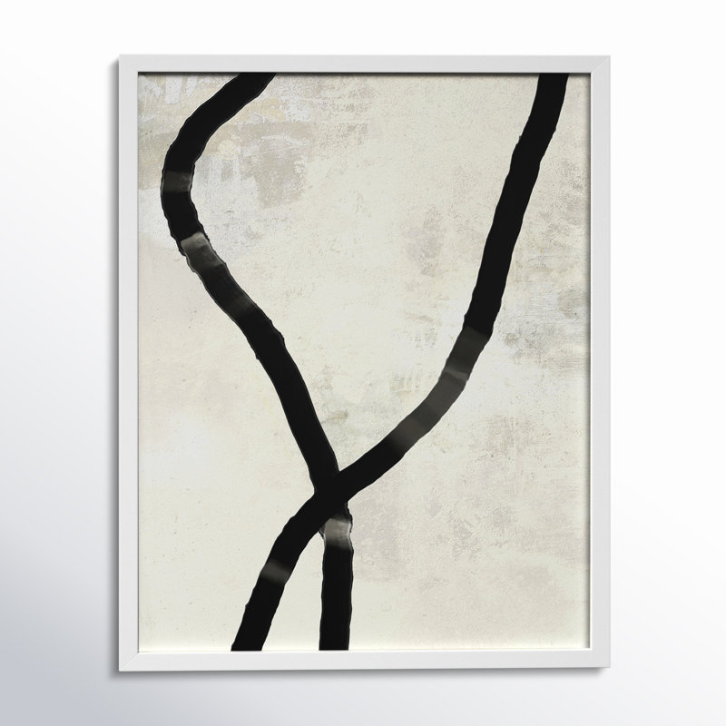 Black Rope 5 Print by Jacques Pilon, White Wood, 30" H x 24" W x 1.25" D