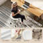 Tabouret roulant réglable, chaise de salon en polyuréthane avec repose-pieds, blanc-335702599