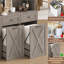 Armoire à poubelle à grande capacité avec tablette à micro-ondes et armoire de rangement autoportante-116786937