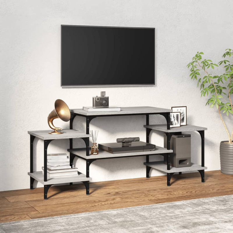 Skodak Unfinished TV Stand for TVs up to 50", Grey/Black
