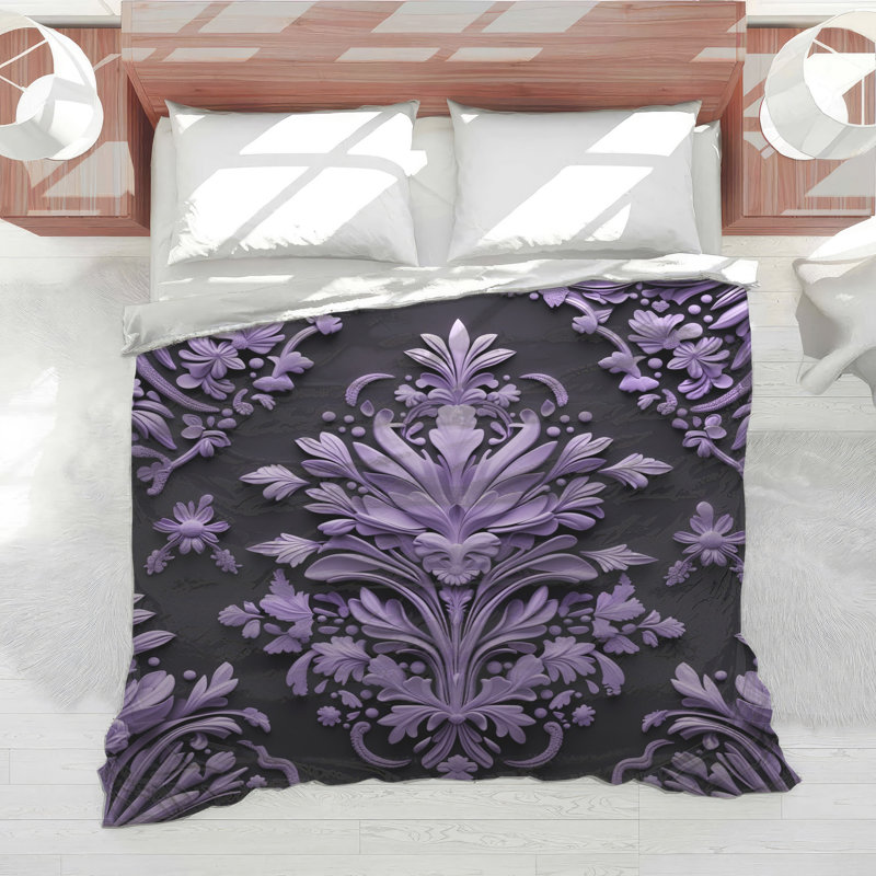 Édredon ornement floral lavande, Queen