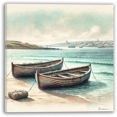 Rustic Rowboats Wrapped Canvas Print Wall Art
