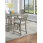 Table de salle à manger 4X Chaises hautes 5Pcs Ensemble de salle à manger à hauteur de comptoir Finition gris clair Mobilier de salle à manger Siège rembourré en tissu moelleux de style contemporain