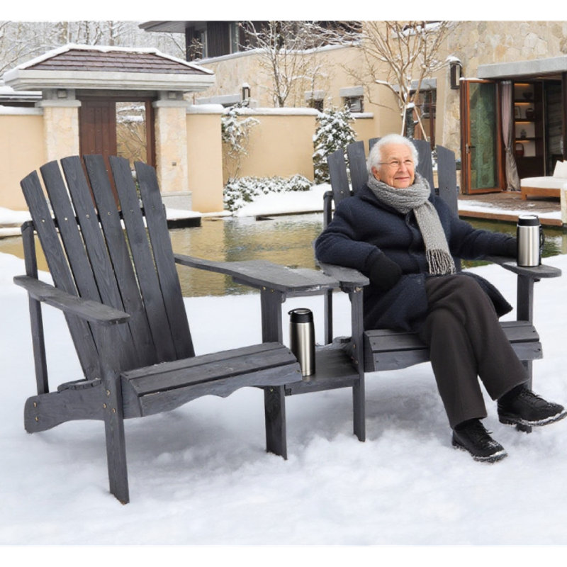 Chaises avec table et banc d'extérieur