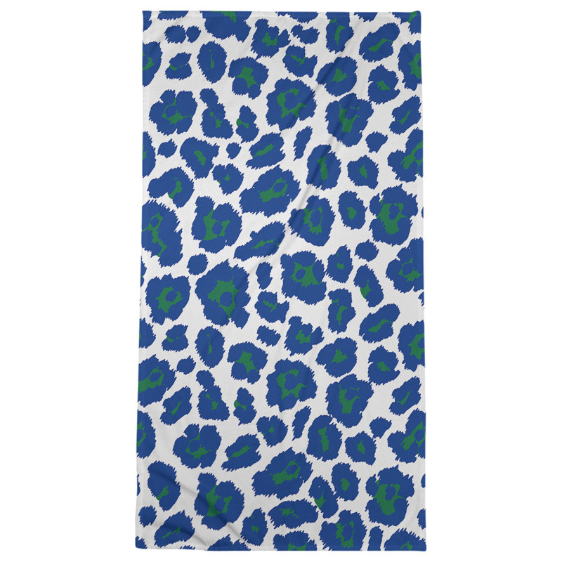 Serviette de plage Holderness, Blanc / Vert / Bleu, Microfibre