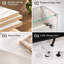 200cm White Floating TV Unit with 4 Flip Doors, Glass Display Ends & 3-Colour LED