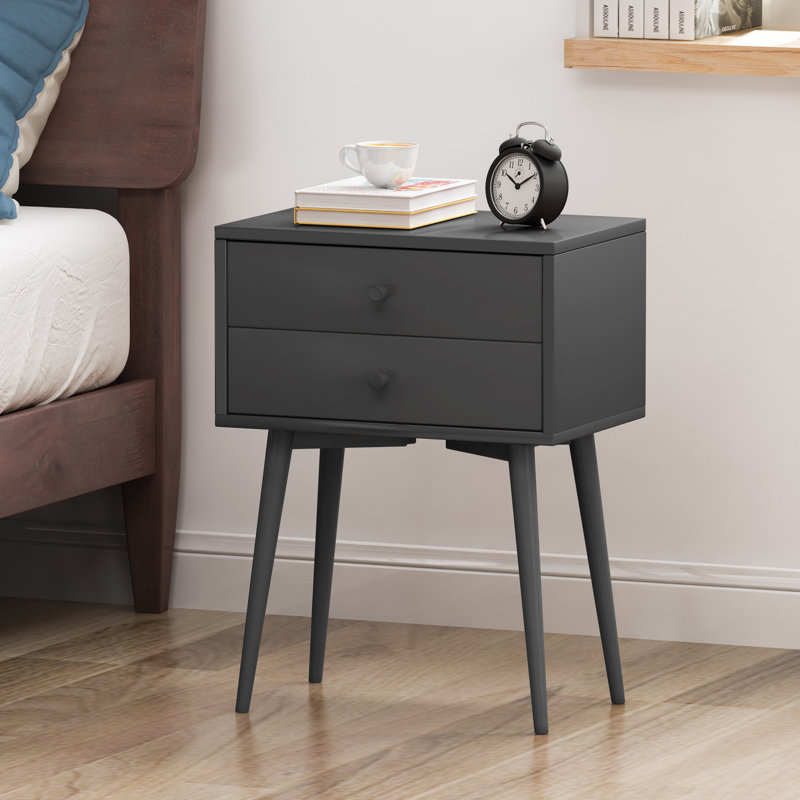 Table de bout avec rangement Eller, Gris foncé