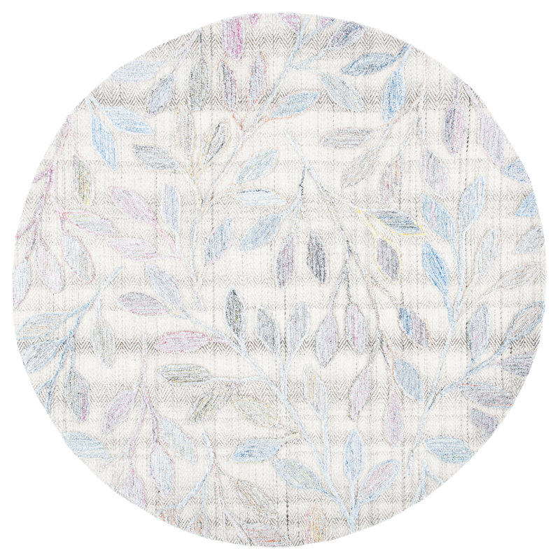 Tapis mauve / bleu touffeté à la main Basham, Rond 6 pi