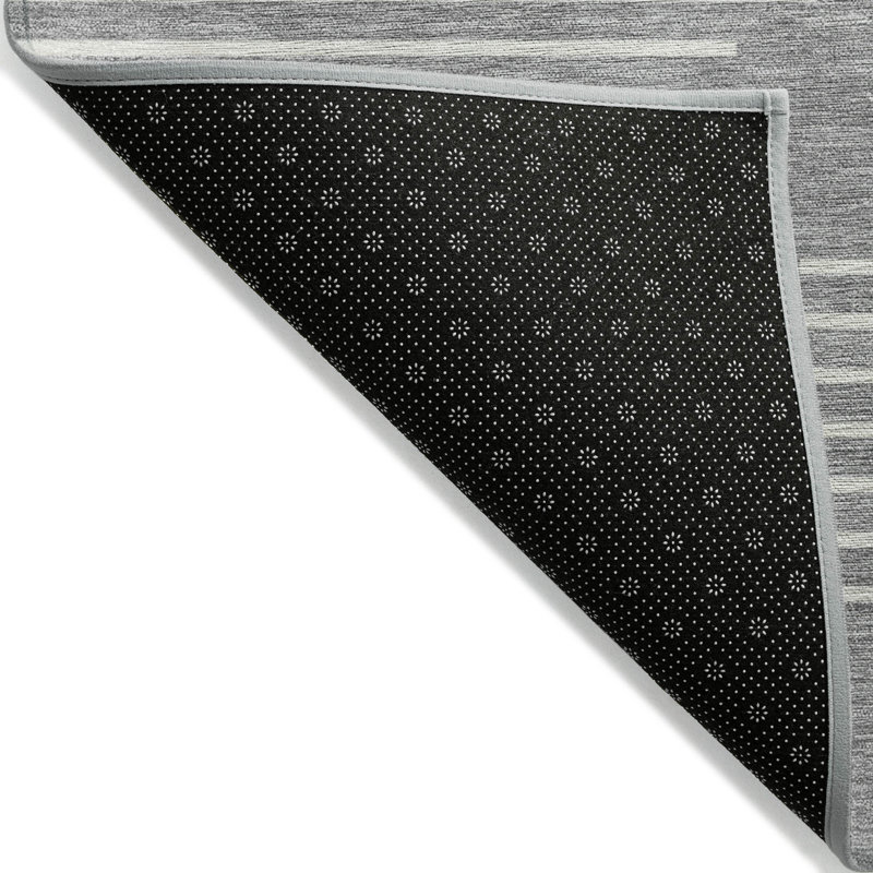 Gray Geometric Flat Woven Synthetic Area Rug 5' x 7'