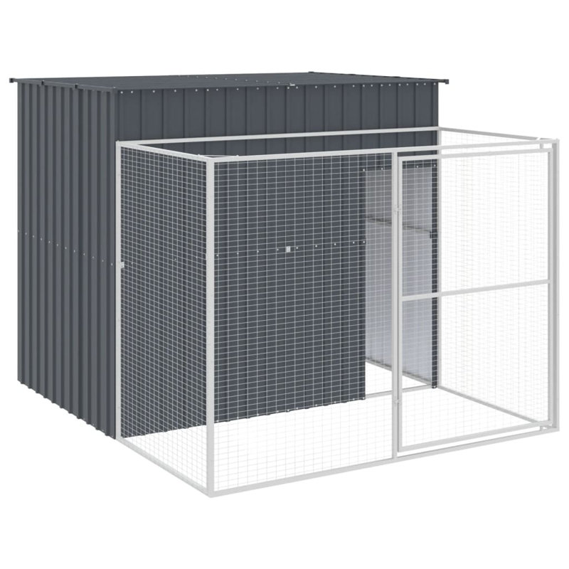 Niche pour chien en métal, Gris anthracite, H 71,3 po x l 84,3 po x P 99,6 po