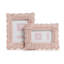 Ensemble de 2 cadres photo en rotin tressé rose, 25 cm de hauteur, verre, MDF, format horizontal ou vertical.