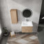 Meuble-lavabo mural avec lavabo et armoire latérale, portes à fermeture douce, armoire combinée