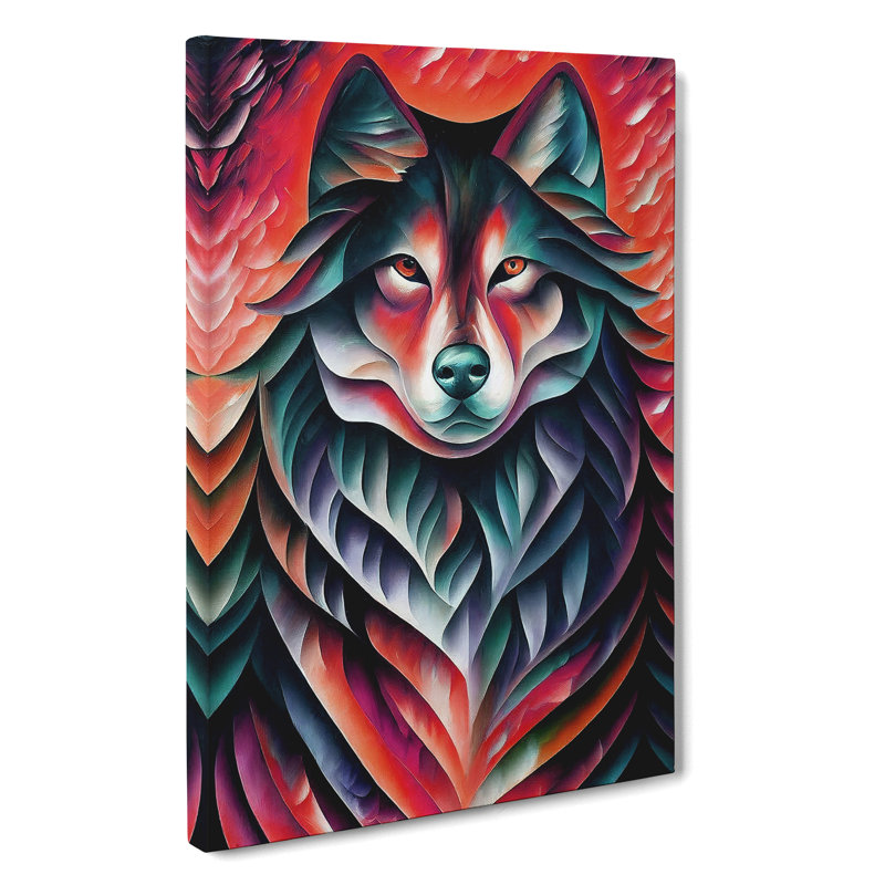 Wolf Portrait No.2 - Wrapped Canvas, 76cm H x 50cm W x 3cm D