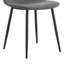 Ensemble de table et de chaises contemporain. Une table de salle à manger circulaire épissure moderne de 47,3 pouces de diamètre - rangement double couche. Elle est jumelée à 6 chaises en tissu de lin gris foncé.-83157534