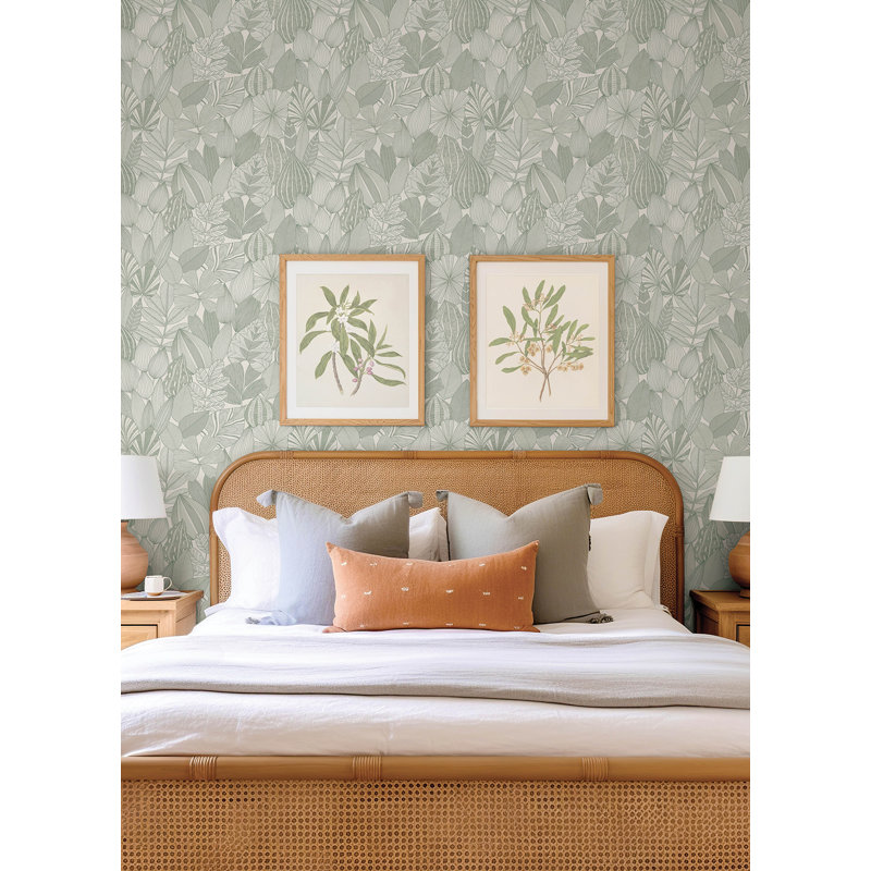 Mathias Green Botanical Wallpaper, Green