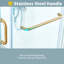 56-60"Wx76"H Single Sliding Shower Door Frameless with 5/16" Tempered Glass Gold-101645969
