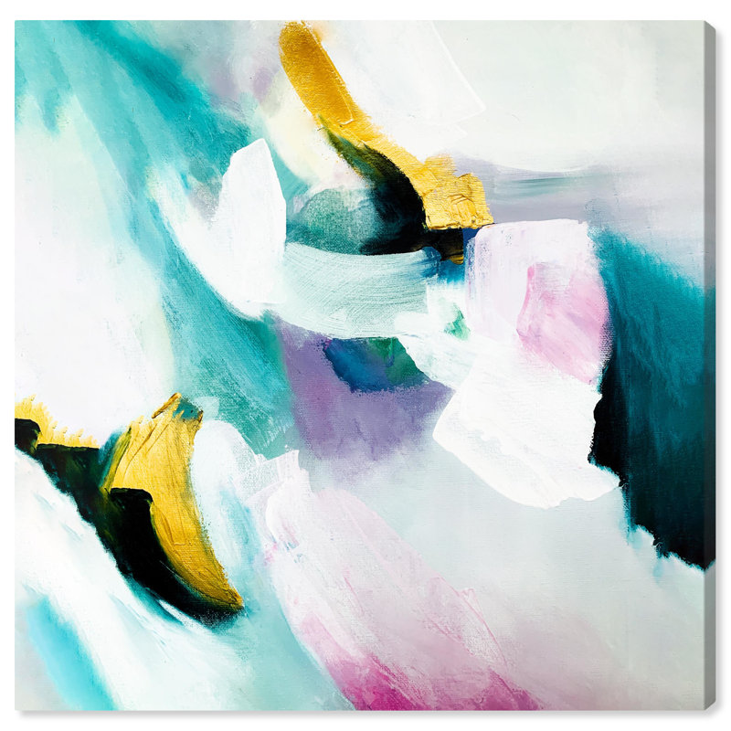 Large Blue and Gold Abstract Canvas Wall Art