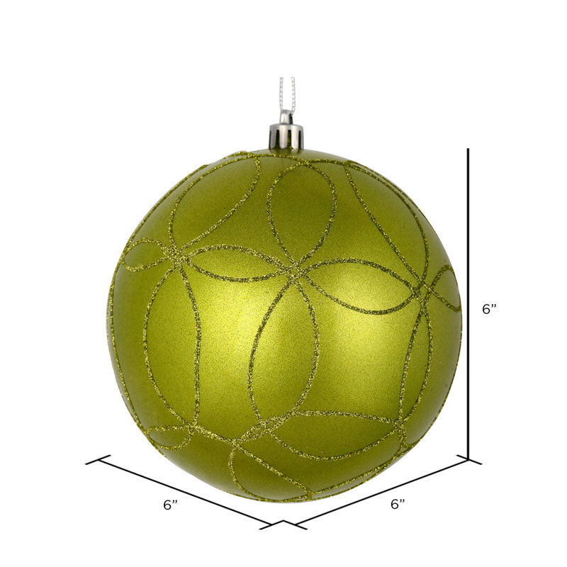 Ornement boule bonbon avec cercle scintillant, Lime