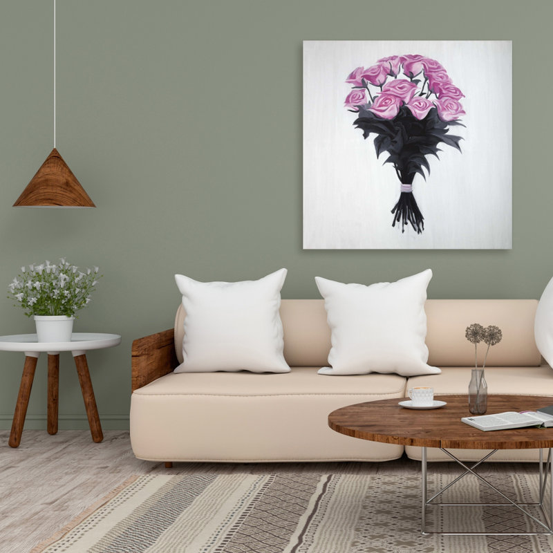 Bouquet de roses - Toile florale romantique pour la décoration intérieure