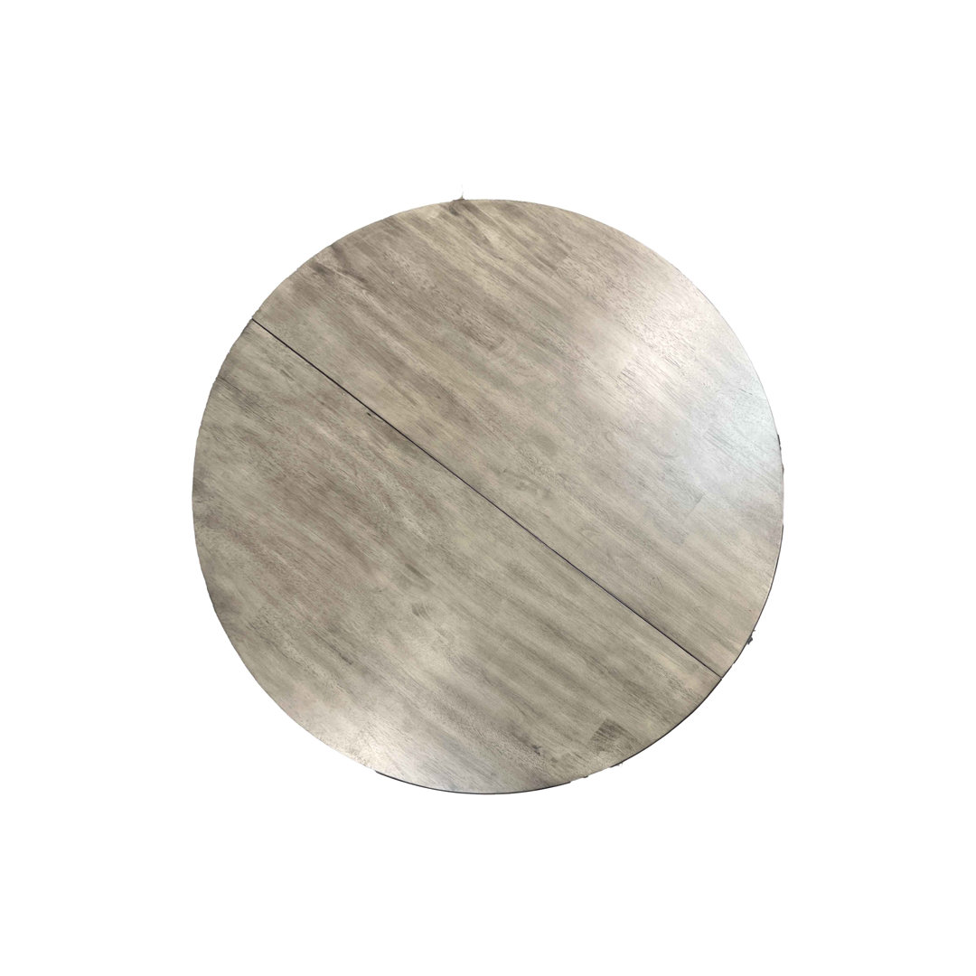 Hermelindo Round Extendable Solid Wood Grey and White Dining Table Ophelia & Co.