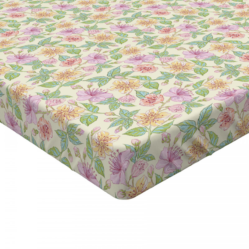 Microfiber Floral Fitted Sheet, Full Fitted Sheet