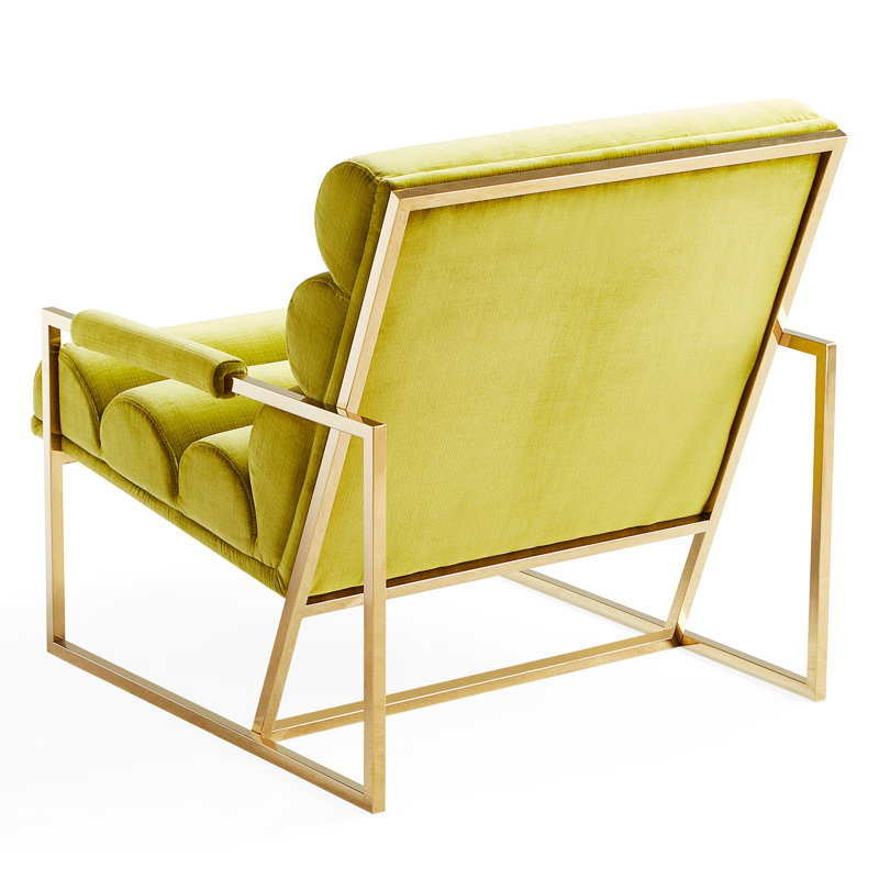 Channeled Goldfinger Lounge Chair, Duquette Pear Fabric
