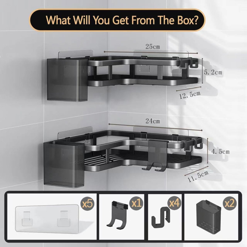 Arreguin Wall Stainless Steel Shower Shelf