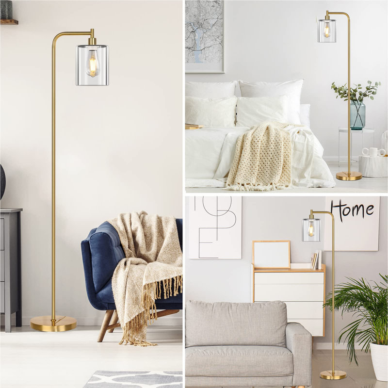 Jale Black Traditional Floor Lamp, Gold