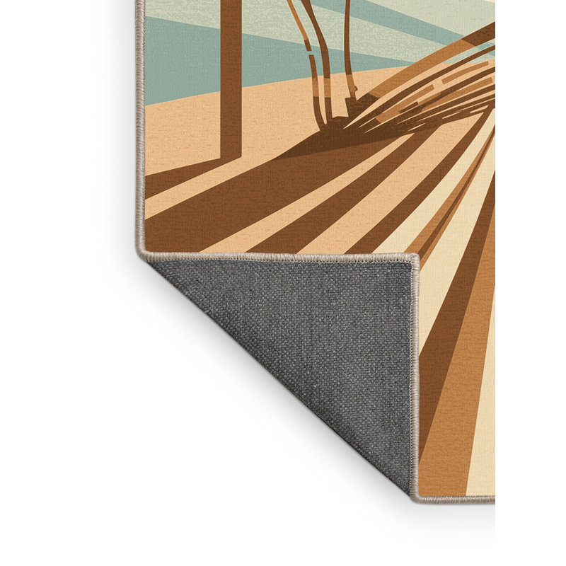 Tapis à rayures douces et moelleuses de couleur Ellinger, 7 x 9