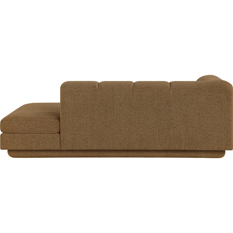Chaise avec accoudoirs droit en tissu Chiquita, Orienté à droite, Tissu brun
