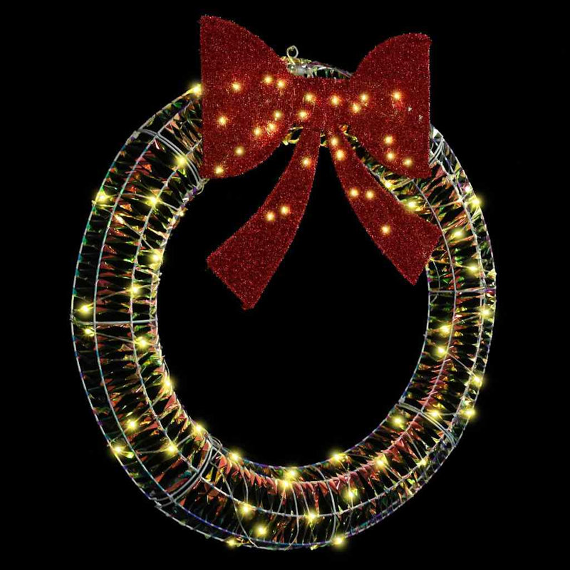 vidaXL Wreath with 80 LEDs PET, 90cm H x 90cm W x 9cm D, Warm White