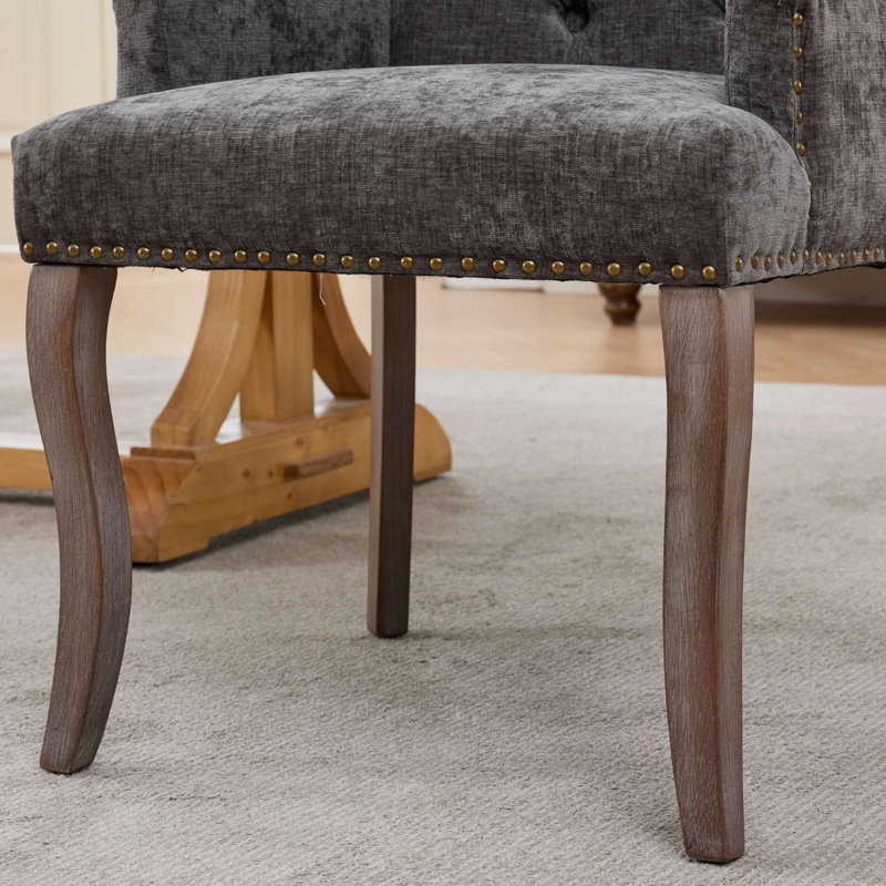 Chaises de salle à manger rembourrées Seita, 2, Gris
