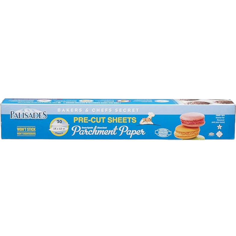Papier de cuisson en silicone prédécoupé de qualité supérieure - 30 feuilles, 16,5 po x 12 po | Palissades GVP