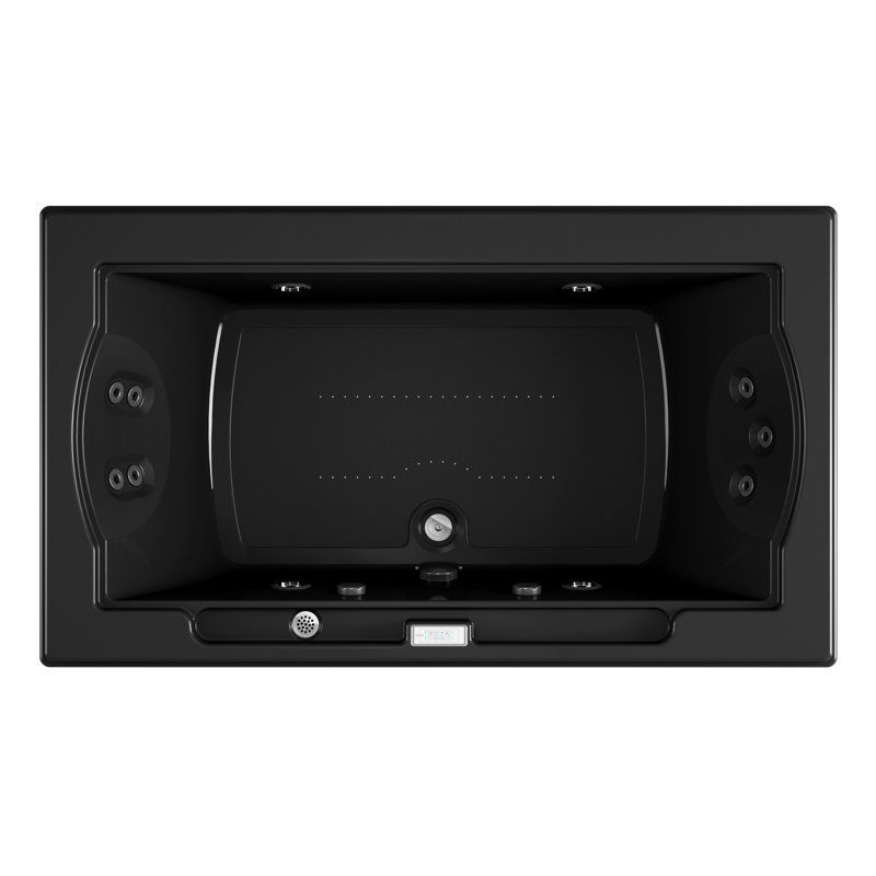 Fuzion® 72" x 42" Drop in/Undermount Combination Acrylic Bathtub, Black
