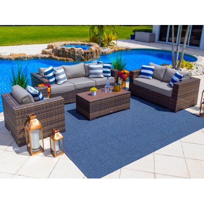 Sorrento 4 Piece Rattan Sofa Seating Group with Cushions by Latitude Run