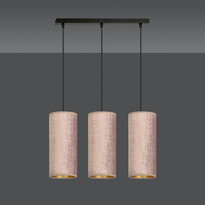 Ealidh 3 - Light Steel Kitchen Island Pendant, Pink