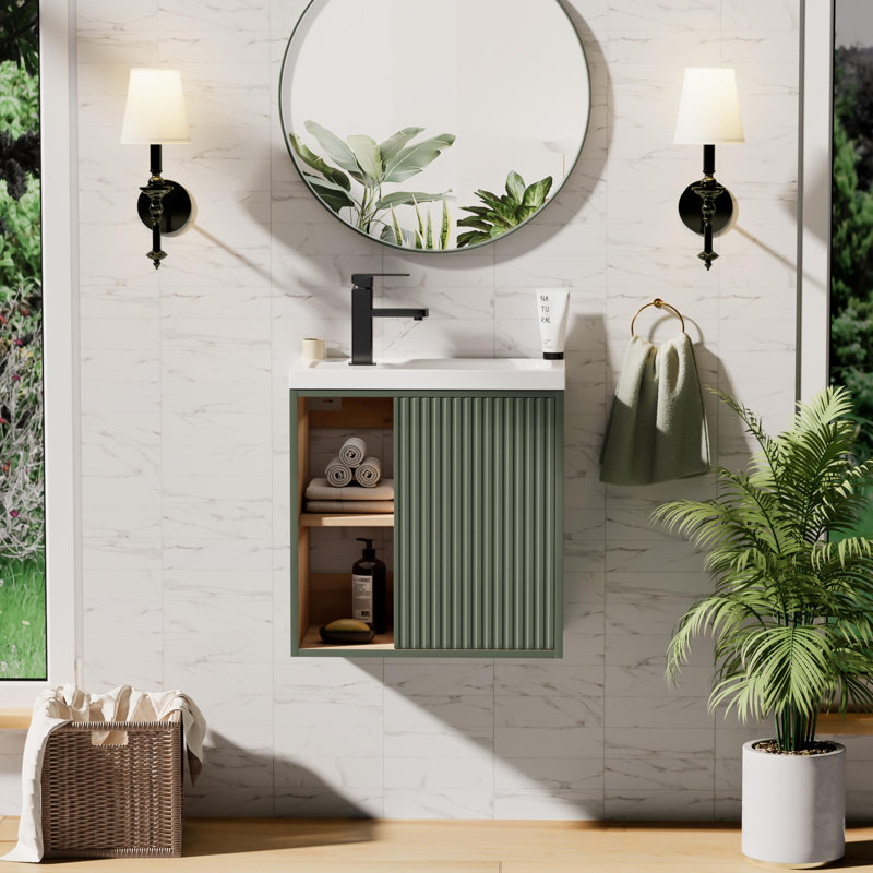500mm Single Bathroom Vanity with Basin, Green