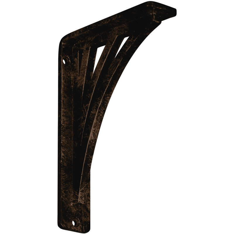 Support en fer forgé Nevio de l 1 1/2 po x P 5 1/2 po x H 8 po (support central simple), bronze antique, Bronze vieilli