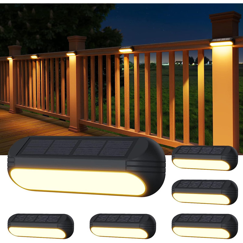 Solar Powered Integrated LED Step Light Pack, Black