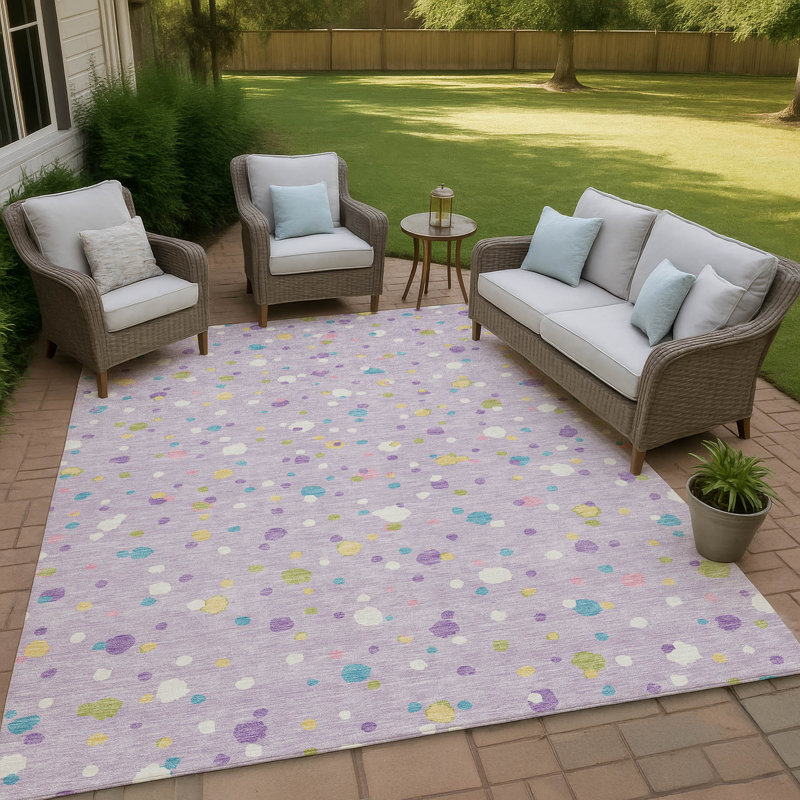 Machine Washable Indoor/Outdoor Chantille ACN2518 Geometric Rug, Rectangle 3' x 5', Lavender
