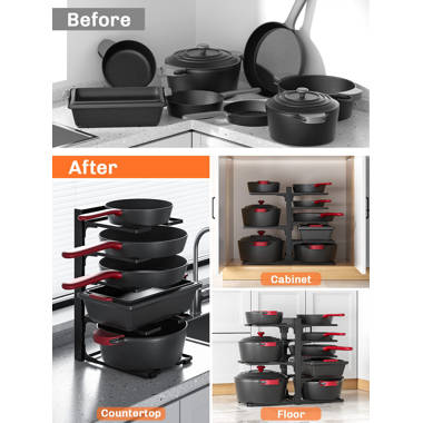 Prep & Savour Metal Rectangle Countertop / Cabinet Pot Rack