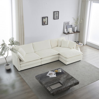 Canapé modulaire surdimensionné en forme de L avec repose-pieds réversible Free Combination Comfy Upholstery
