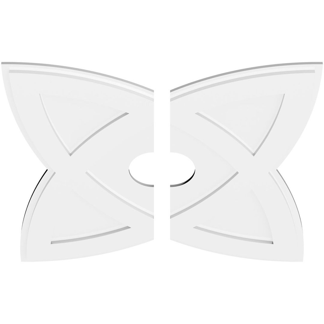 Cosmo Architectural Grade PVC Contemporary Ceiling Medallion, Two Piece Ekena Millwork 