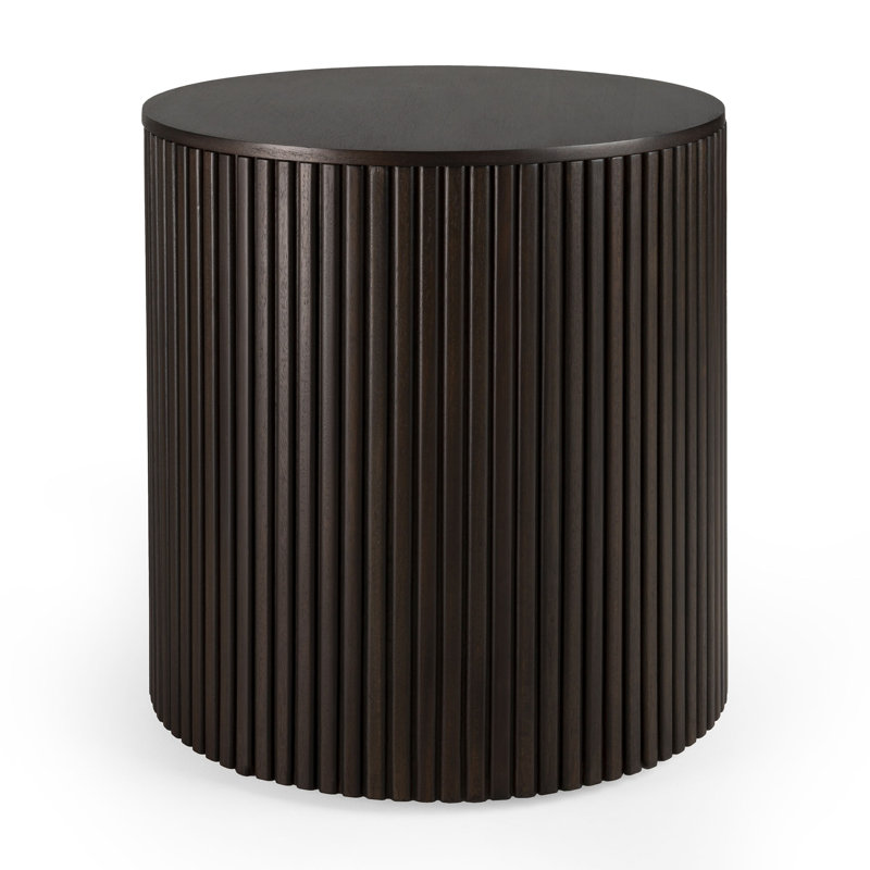 Roller Max Solid Wood End Table,  Dark Brown