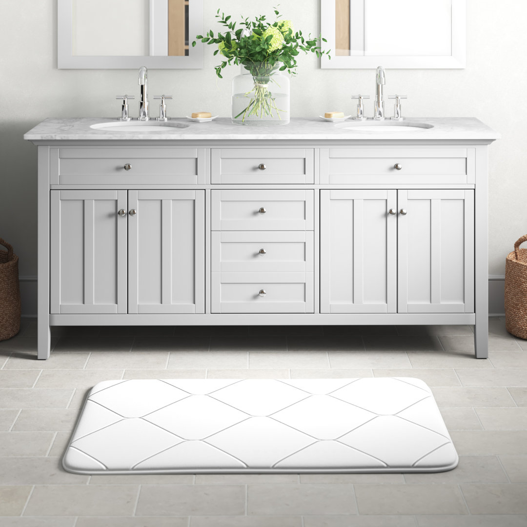 Ain 72'' Double Bathroom Vanity with Marble Top Lark Manor™ Base